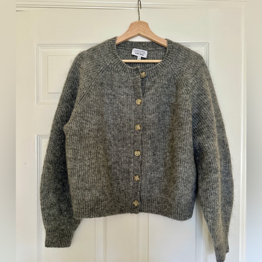 & Other Stories Charcoal Wool Mohair Blend Cardigan Size M